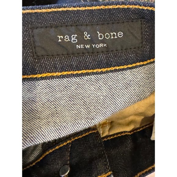 Rag & Bone Indigo Dark Wash Snap Pocket High Rise Straight Leg Ellie Jeans 6 - Picture 8 of 9
